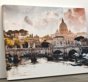 Quadro città e paesi lungofiume storico - TenStickers
