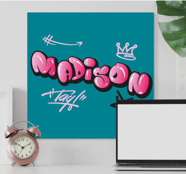 Dipinto con alfabeto e lettere design creativo nome - TenStickers