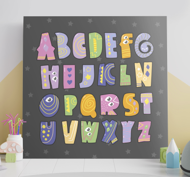 Dipinto con alfabeto e lettere giocose - TenStickers