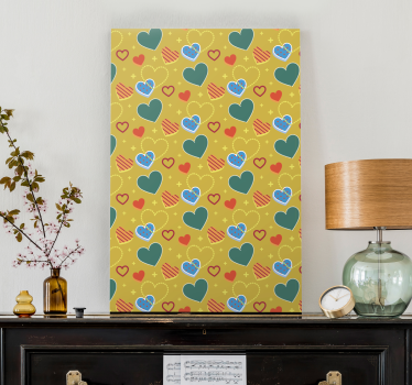 Dipinto con alfabeto e lettere motivo cuore colorato - TenStickers