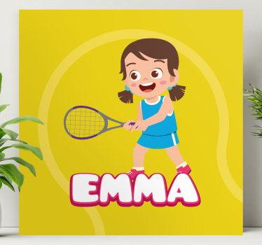 Dipinto con fiori e piante ragazza del tennis emma - TenStickers