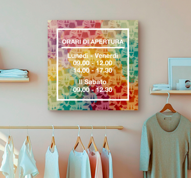 Quadro personalizzabile orari di apertura - TenStickers