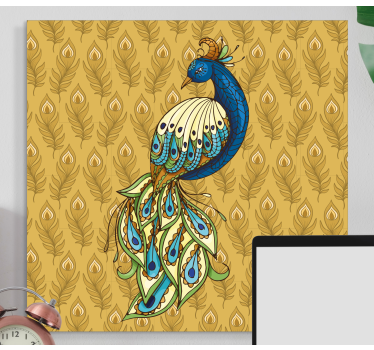 Quadro con uccelli Fiori dorati floreali di tacchino floral - TenStickers