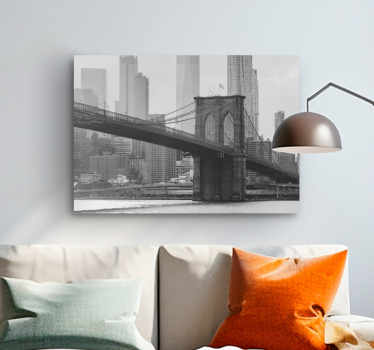 Quadro di città e paesi Brooklyn in bianco e nero - TenStickers