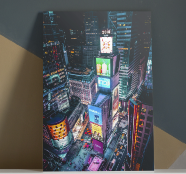 Quadro di città e paesi Time square new york - TenStickers