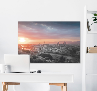 Quadro di città e paesi Tramonto a Firenze - TenStickers