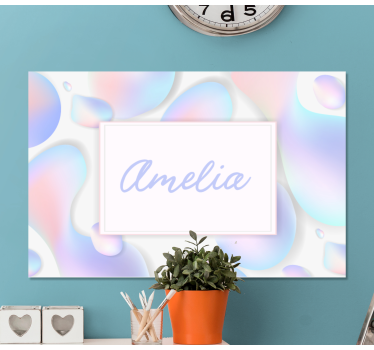 Quadro paesaggio bolle colorate con nome - TenStickers