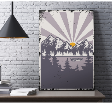 Quadro paesaggio lago e montagne  - TenStickers