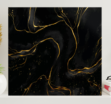Quadro elegante Marmo nero e dorato - TenStickers