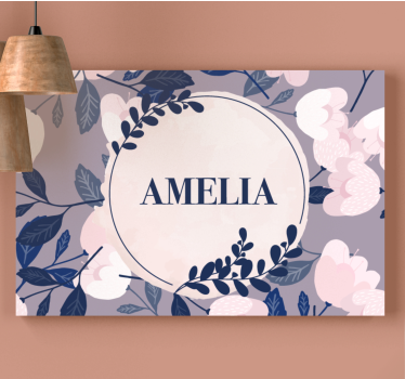 Dipinto fiori e piante con nome personalizzato - TenStickers
