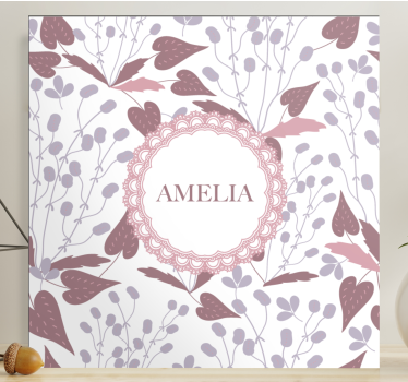 Dipinto fiori e piante design con nome floreale - TenStickers