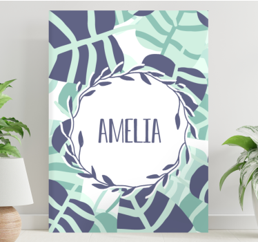 Dipinto fiori e piante motivo foglie personalizzato - TenStickers