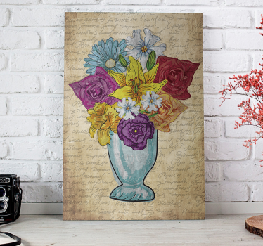 Dipinto fiori e piante vaso di fiori - TenStickers