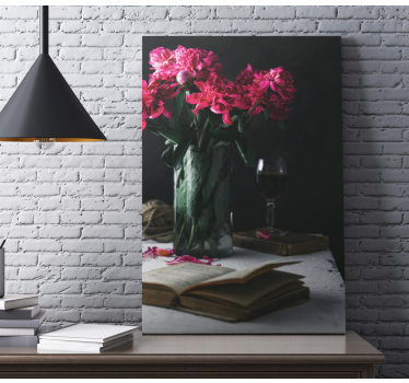 Quadro frutta e natura morta Bicchiere di vino e vaso - TenStickers