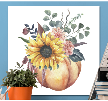 Quadro frutta e natura morta Girasole morto e zucca - TenStickers