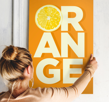 Quadro frutta e natura morta Testo arancione a fette - TenStickers