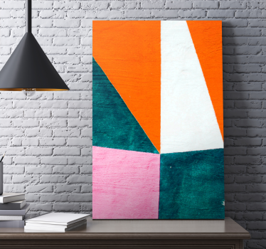 Dipinto geometrico composizione arancione astratta - TenStickers
