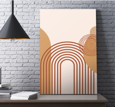 Dipinto geometrico composizione di linee curvate - TenStickers