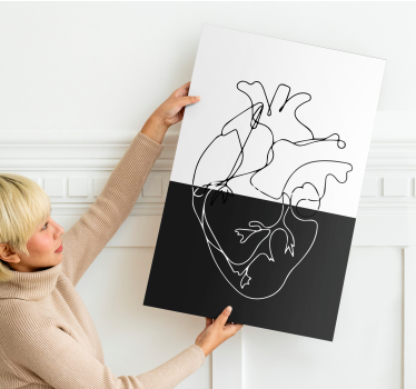 Quadro con cuore stile line art - TenStickers