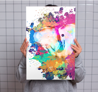 Quadro con elefante multicolore - TenStickers