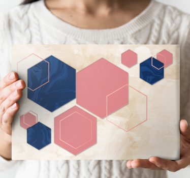 Dipinto geometrico forme esagonali astratte - TenStickers