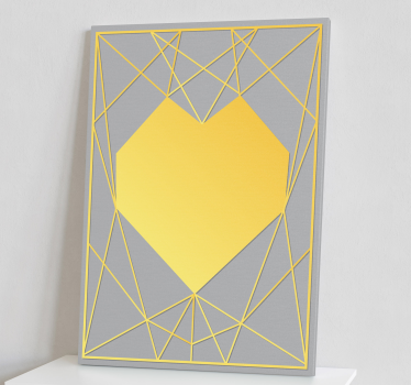 Dipinto geometrico geometria del cuore giallo - TenStickers
