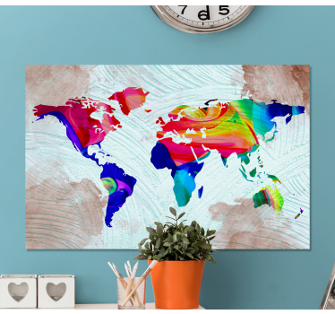 Quadro del mappamondo multicolore - TenStickers