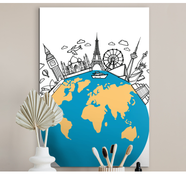 Quadro con mondo e opere d'arte - TenStickers