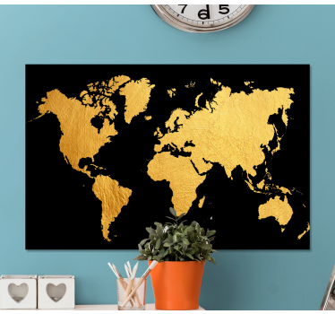 Quadro mappamondo color oro - TenStickers