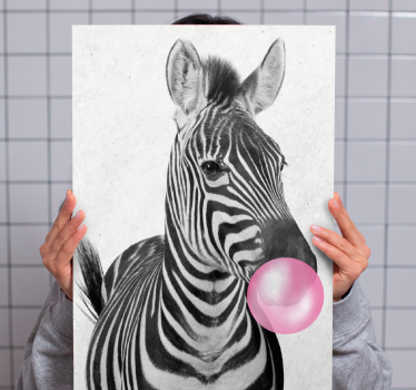 Quadro moderno Gomma da masticare animali zebra - TenStickers