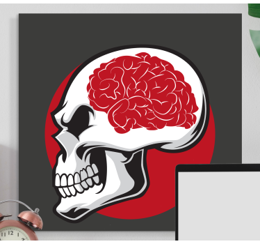 Quadro moderno Teschio rosso con il cervello - TenStickers