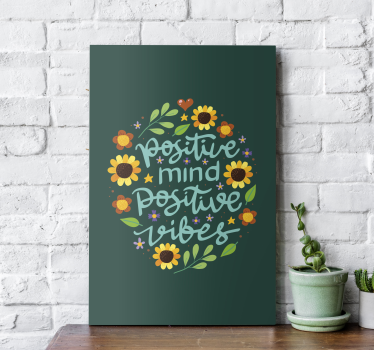 Quadro motivazionale Fiori e citazione motivazionale - TenStickers