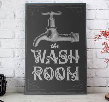 Quadro per bagno con scritta "The wash room" - TenStickers