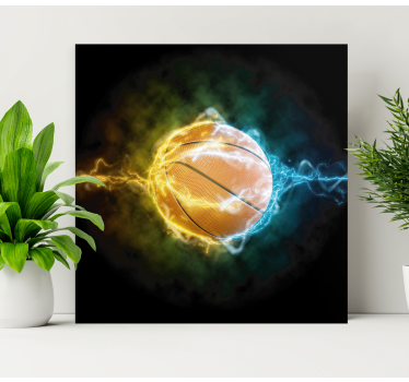 Quadro per ragazzi Pallacanestro acqua e fuoco - TenStickers