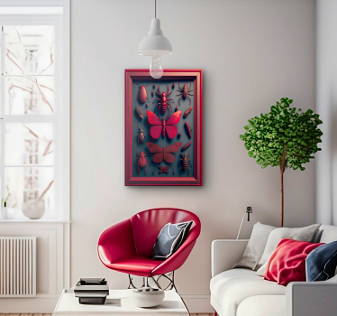 Quadro salone collezione di insetti incorniciati - TenStickers
