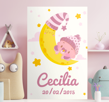 Quadri cameretta neonato abbraccio della luna felice - TenStickers