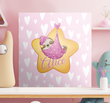 Quadri cameretta neonato bradipo che dorme stella - TenStickers