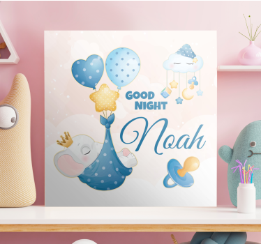 Quadri cameretta neonato buonanotte elefante - TenStickers