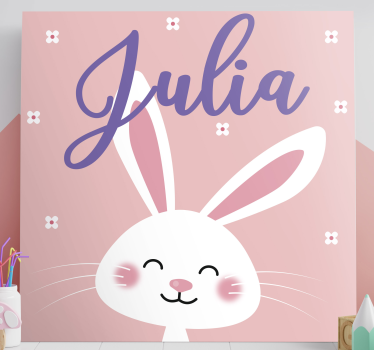 Quadri cameretta neonato personaggio coniglio felice - TenStickers