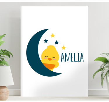 Quadri cameretta neonato pulcino sleepy luna - TenStickers