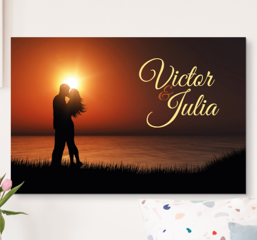 Quadri persona e personaggi silhouette di coppia amorevole - TenStickers