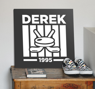 Quadro per ragazzi design personalizzato per hockey - TenStickers