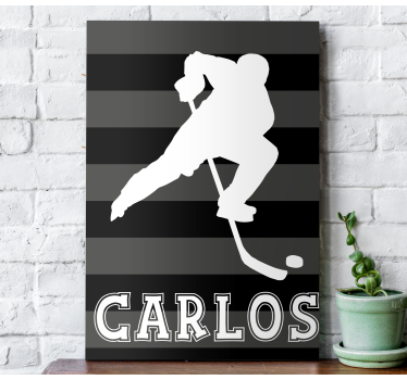 Quadri sportivi giocatore di hockey con nome - TenStickers