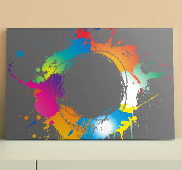 Quadro astratto cerchio di schizzi colorati - TenStickers