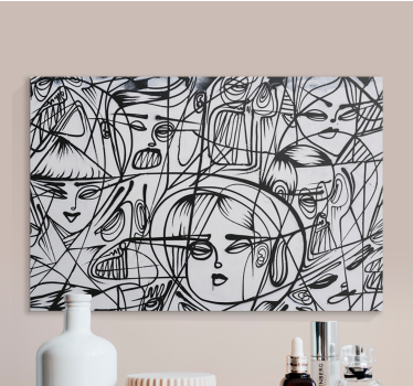 Quadro astratto design astratto di volti - TenStickers
