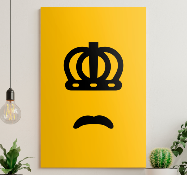 Quadro astratto emblema del volto con corona - TenStickers