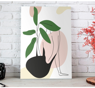 Quadro astratto figura femminile con piante - TenStickers