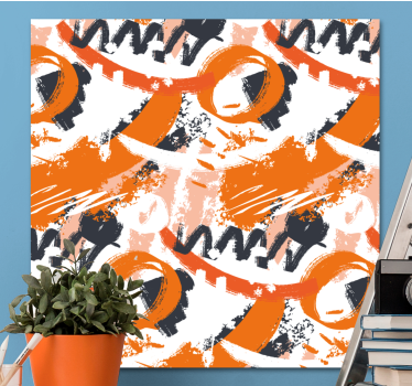 Quadro astratto forme arancioni dinamiche - TenStickers