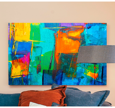 Quadro astratto forme geometriche colorate - TenStickers