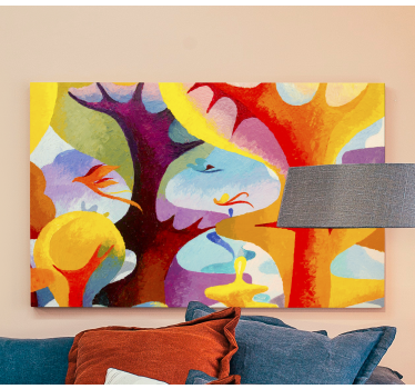 Quadro astratto forme organiche colorate - TenStickers